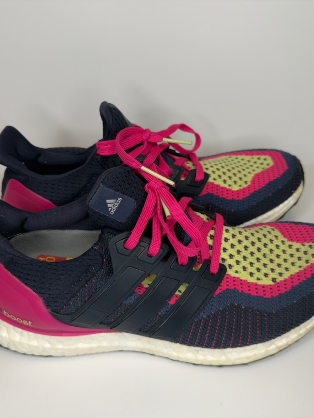Adidas Ultra Boost 2 Navy Pink Running Shoes Size: 9.5